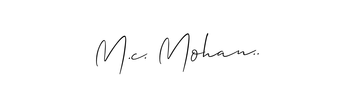 How to make M.c. Mohan.. name signature. Use Allison_Script style for creating short signs online. This is the latest handwritten sign. M.c. Mohan.. signature style 2 images and pictures png