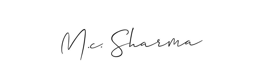 It looks lik you need a new signature style for name M.c. Sharma. Design unique handwritten (Allison_Script) signature with our free signature maker in just a few clicks. M.c. Sharma signature style 2 images and pictures png