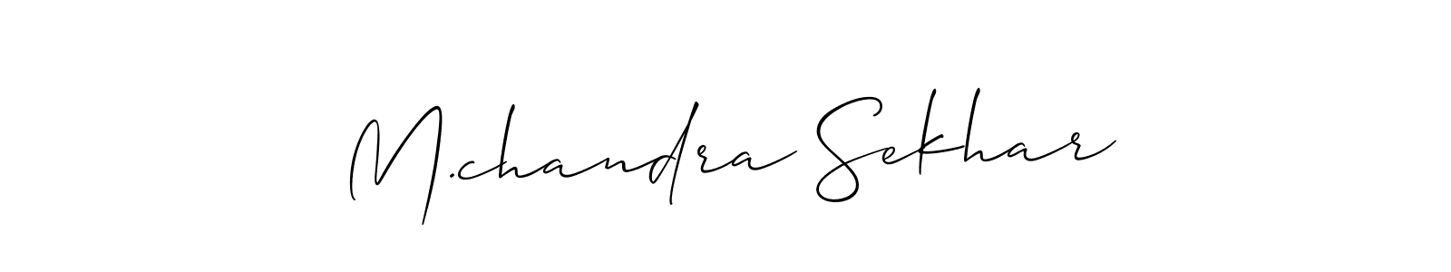 Allison_Script is a professional signature style that is perfect for those who want to add a touch of class to their signature. It is also a great choice for those who want to make their signature more unique. Get M.chandra Sekhar name to fancy signature for free. M.chandra Sekhar signature style 2 images and pictures png