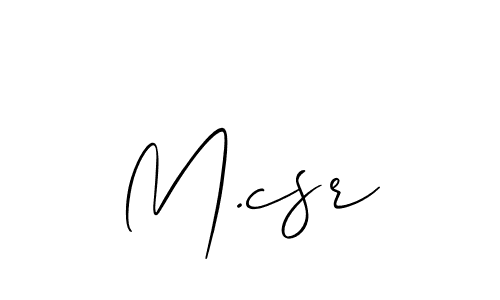 if you are searching for the best signature style for your name M.csr. so please give up your signature search. here we have designed multiple signature styles  using Allison_Script. M.csr signature style 2 images and pictures png