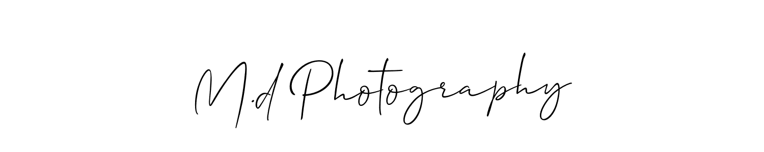 Make a beautiful signature design for name M.d Photography. Use this online signature maker to create a handwritten signature for free. M.d Photography signature style 2 images and pictures png