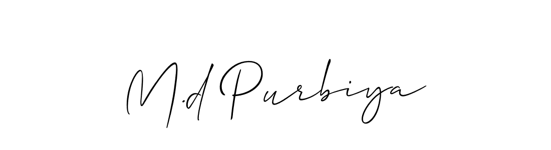 M.d Purbiya stylish signature style. Best Handwritten Sign (Allison_Script) for my name. Handwritten Signature Collection Ideas for my name M.d Purbiya. M.d Purbiya signature style 2 images and pictures png