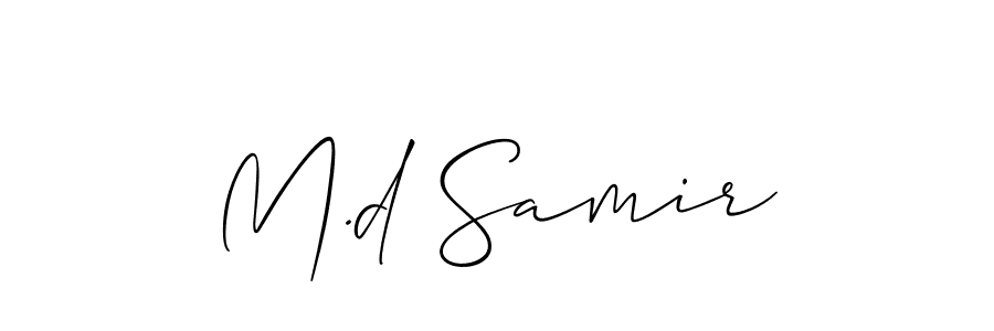 Allison_Script is a professional signature style that is perfect for those who want to add a touch of class to their signature. It is also a great choice for those who want to make their signature more unique. Get M.d Samir name to fancy signature for free. M.d Samir signature style 2 images and pictures png