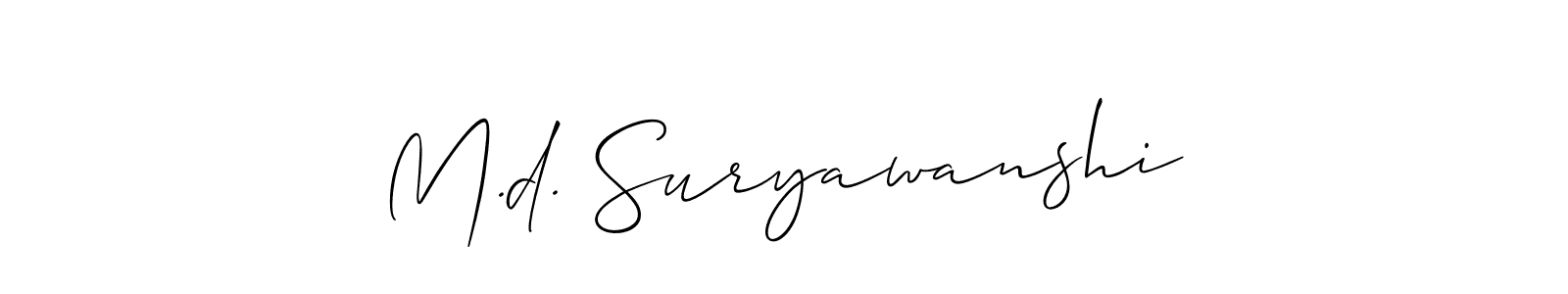 Create a beautiful signature design for name M.d. Suryawanshi. With this signature (Allison_Script) fonts, you can make a handwritten signature for free. M.d. Suryawanshi signature style 2 images and pictures png