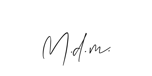 Allison_Script is a professional signature style that is perfect for those who want to add a touch of class to their signature. It is also a great choice for those who want to make their signature more unique. Get M.d.m. name to fancy signature for free. M.d.m. signature style 2 images and pictures png