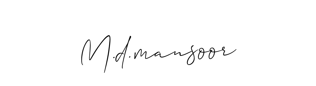 How to make M.d.mansoor name signature. Use Allison_Script style for creating short signs online. This is the latest handwritten sign. M.d.mansoor signature style 2 images and pictures png