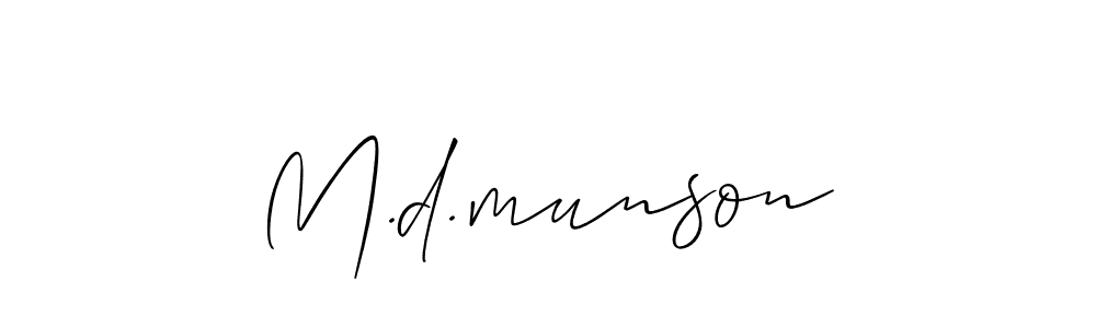 You can use this online signature creator to create a handwritten signature for the name M.d.munson. This is the best online autograph maker. M.d.munson signature style 2 images and pictures png