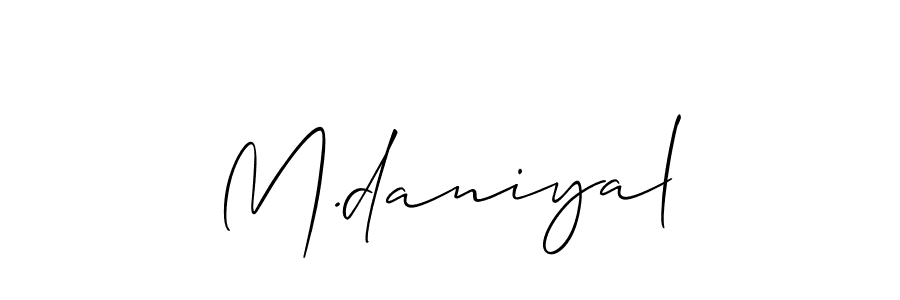 How to make M.daniyal name signature. Use Allison_Script style for creating short signs online. This is the latest handwritten sign. M.daniyal signature style 2 images and pictures png