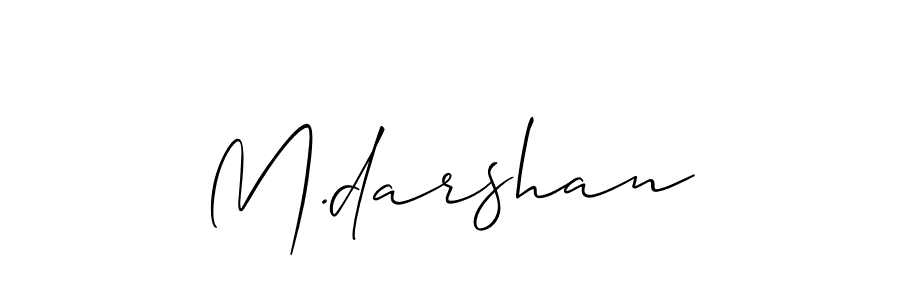 Allison_Script is a professional signature style that is perfect for those who want to add a touch of class to their signature. It is also a great choice for those who want to make their signature more unique. Get M.darshan name to fancy signature for free. M.darshan signature style 2 images and pictures png