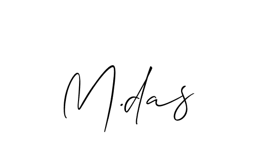 Make a beautiful signature design for name M.das. With this signature (Allison_Script) style, you can create a handwritten signature for free. M.das signature style 2 images and pictures png
