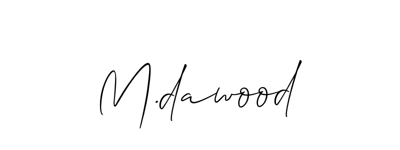 How to Draw M.dawood signature style? Allison_Script is a latest design signature styles for name M.dawood. M.dawood signature style 2 images and pictures png