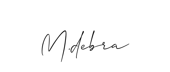 Also You can easily find your signature by using the search form. We will create M.debra name handwritten signature images for you free of cost using Allison_Script sign style. M.debra signature style 2 images and pictures png