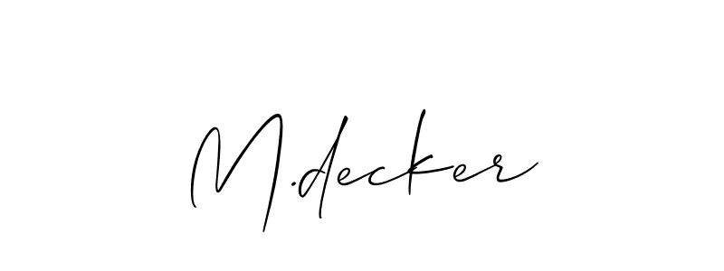 Best and Professional Signature Style for M.decker. Allison_Script Best Signature Style Collection. M.decker signature style 2 images and pictures png