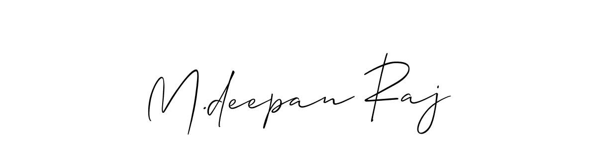 You should practise on your own different ways (Allison_Script) to write your name (M.deepan Raj) in signature. don't let someone else do it for you. M.deepan Raj signature style 2 images and pictures png