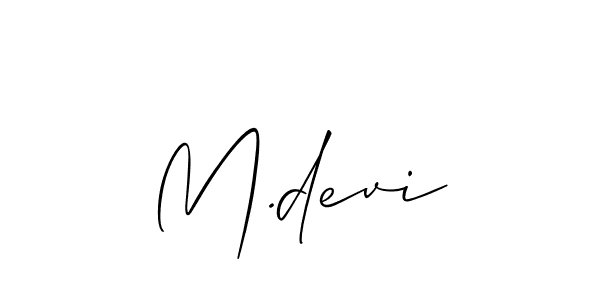 Make a short M.devi signature style. Manage your documents anywhere anytime using Allison_Script. Create and add eSignatures, submit forms, share and send files easily. M.devi signature style 2 images and pictures png