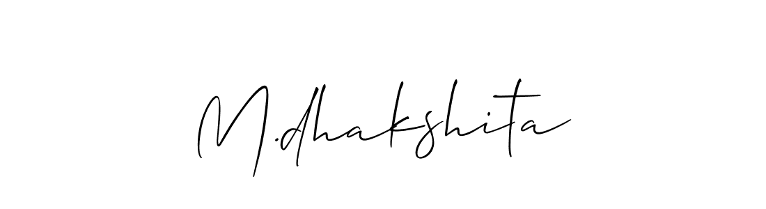 Similarly Allison_Script is the best handwritten signature design. Signature creator online .You can use it as an online autograph creator for name M.dhakshita. M.dhakshita signature style 2 images and pictures png