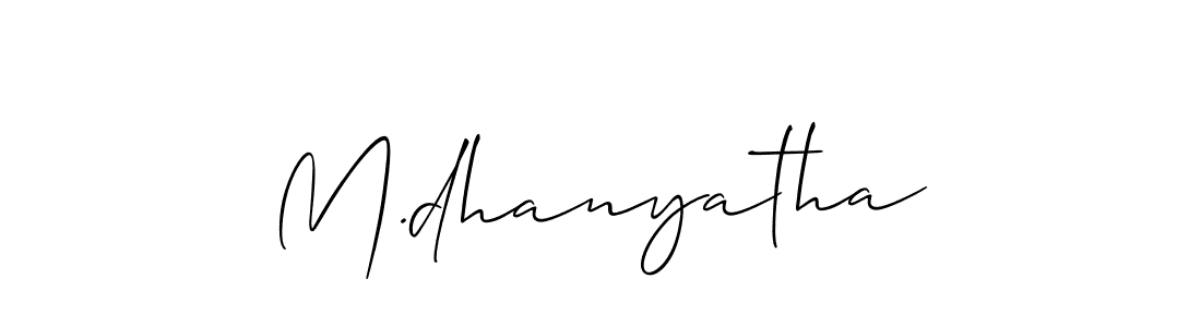 Design your own signature with our free online signature maker. With this signature software, you can create a handwritten (Allison_Script) signature for name M.dhanyatha. M.dhanyatha signature style 2 images and pictures png