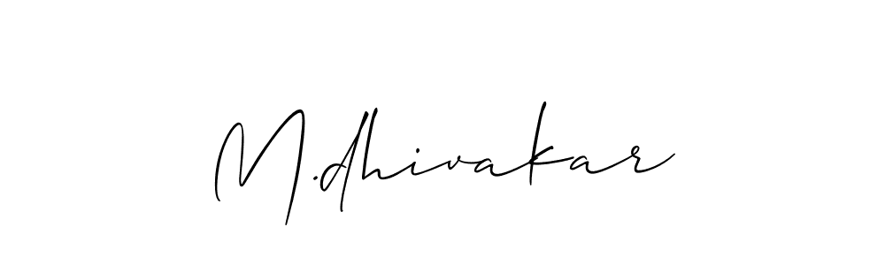 Similarly Allison_Script is the best handwritten signature design. Signature creator online .You can use it as an online autograph creator for name M.dhivakar. M.dhivakar signature style 2 images and pictures png