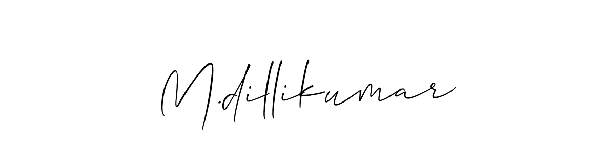 Create a beautiful signature design for name M.dillikumar. With this signature (Allison_Script) fonts, you can make a handwritten signature for free. M.dillikumar signature style 2 images and pictures png