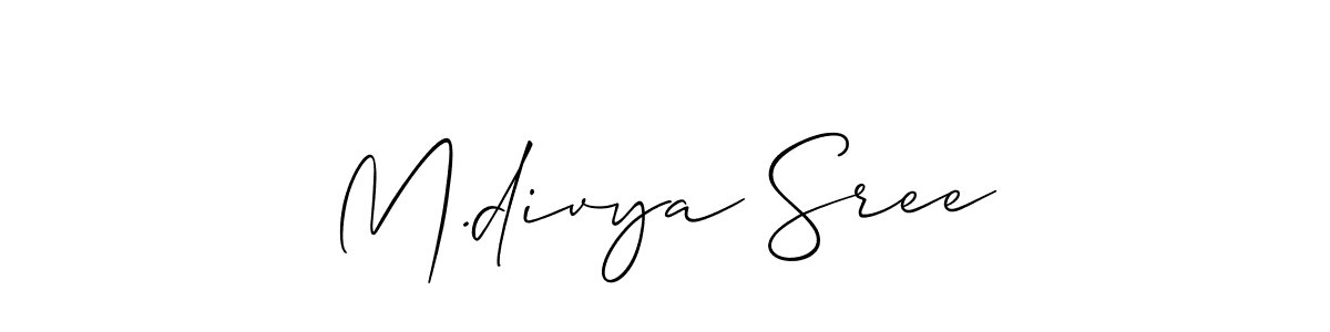 How to make M.divya Sree name signature. Use Allison_Script style for creating short signs online. This is the latest handwritten sign. M.divya Sree signature style 2 images and pictures png