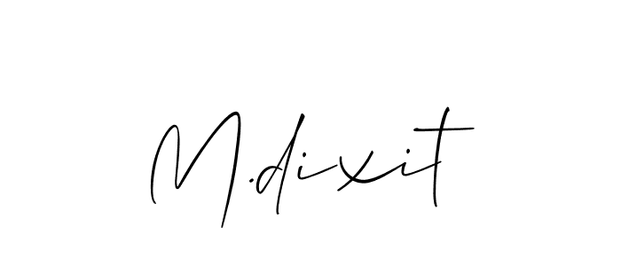 Use a signature maker to create a handwritten signature online. With this signature software, you can design (Allison_Script) your own signature for name M.dixit. M.dixit signature style 2 images and pictures png