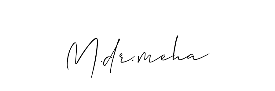 How to make M.dr.meha signature? Allison_Script is a professional autograph style. Create handwritten signature for M.dr.meha name. M.dr.meha signature style 2 images and pictures png