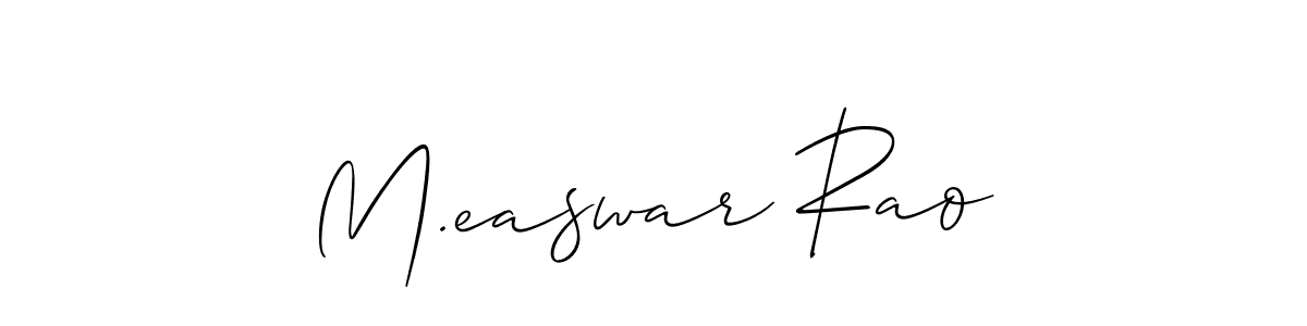 Make a short M.easwar Rao signature style. Manage your documents anywhere anytime using Allison_Script. Create and add eSignatures, submit forms, share and send files easily. M.easwar Rao signature style 2 images and pictures png