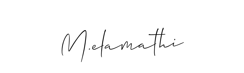 Also we have M.elamathi name is the best signature style. Create professional handwritten signature collection using Allison_Script autograph style. M.elamathi signature style 2 images and pictures png