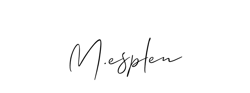 Also we have M.esplen name is the best signature style. Create professional handwritten signature collection using Allison_Script autograph style. M.esplen signature style 2 images and pictures png