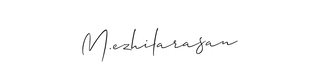 Use a signature maker to create a handwritten signature online. With this signature software, you can design (Allison_Script) your own signature for name M.ezhilarasan. M.ezhilarasan signature style 2 images and pictures png