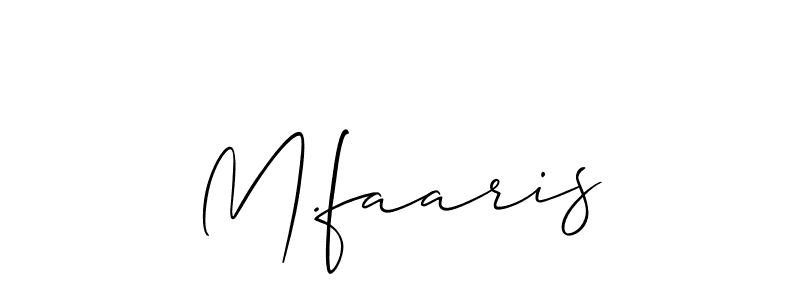 Design your own signature with our free online signature maker. With this signature software, you can create a handwritten (Allison_Script) signature for name M.faaris. M.faaris signature style 2 images and pictures png