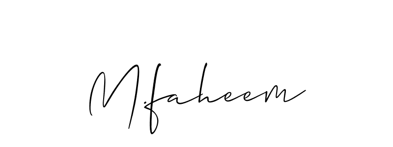How to Draw M.faheem signature style? Allison_Script is a latest design signature styles for name M.faheem. M.faheem signature style 2 images and pictures png