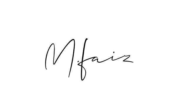 Allison_Script is a professional signature style that is perfect for those who want to add a touch of class to their signature. It is also a great choice for those who want to make their signature more unique. Get M.faiz name to fancy signature for free. M.faiz signature style 2 images and pictures png