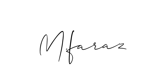 You should practise on your own different ways (Allison_Script) to write your name (M.faraz) in signature. don't let someone else do it for you. M.faraz signature style 2 images and pictures png