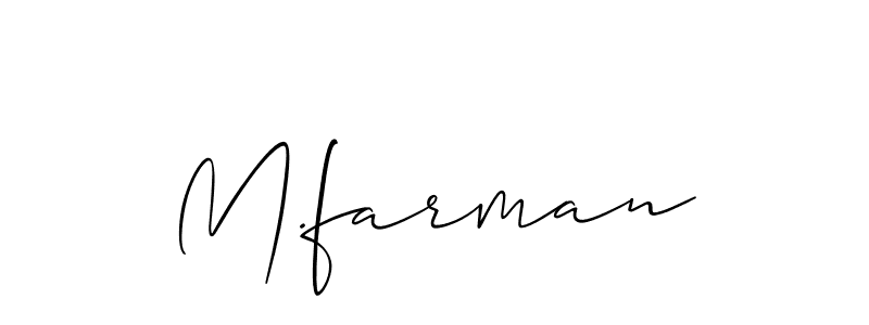 if you are searching for the best signature style for your name M.farman. so please give up your signature search. here we have designed multiple signature styles  using Allison_Script. M.farman signature style 2 images and pictures png