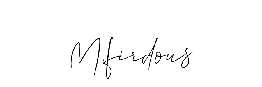 M.firdous stylish signature style. Best Handwritten Sign (Allison_Script) for my name. Handwritten Signature Collection Ideas for my name M.firdous. M.firdous signature style 2 images and pictures png