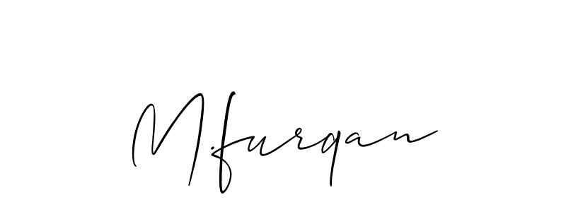 Design your own signature with our free online signature maker. With this signature software, you can create a handwritten (Allison_Script) signature for name M.furqan. M.furqan signature style 2 images and pictures png