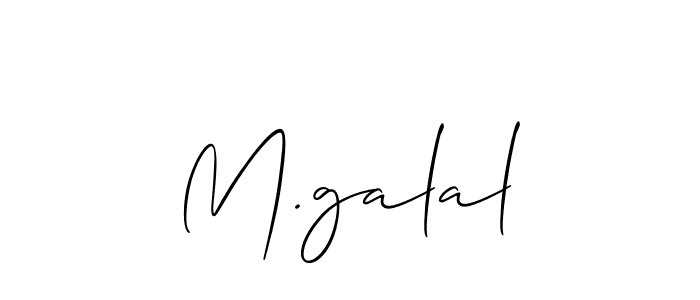 if you are searching for the best signature style for your name M.galal. so please give up your signature search. here we have designed multiple signature styles  using Allison_Script. M.galal signature style 2 images and pictures png