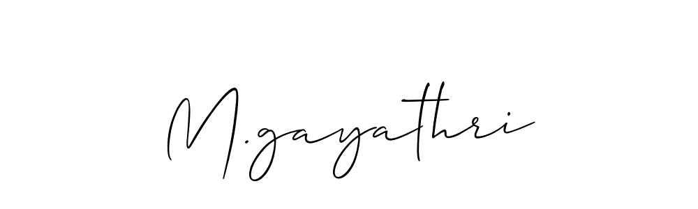 How to make M.gayathri name signature. Use Allison_Script style for creating short signs online. This is the latest handwritten sign. M.gayathri signature style 2 images and pictures png