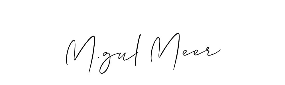 How to Draw M.gul Meer signature style? Allison_Script is a latest design signature styles for name M.gul Meer. M.gul Meer signature style 2 images and pictures png
