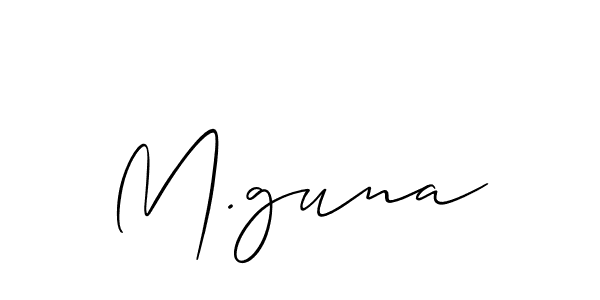 How to make M.guna name signature. Use Allison_Script style for creating short signs online. This is the latest handwritten sign. M.guna signature style 2 images and pictures png