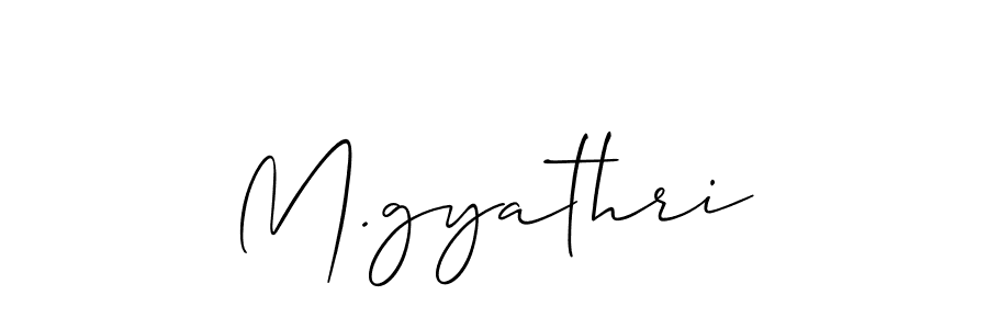 Create a beautiful signature design for name M.gyathri. With this signature (Allison_Script) fonts, you can make a handwritten signature for free. M.gyathri signature style 2 images and pictures png