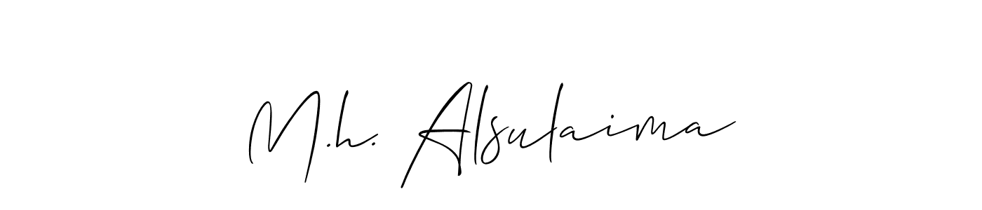 Make a beautiful signature design for name M.h. Alsulaima. With this signature (Allison_Script) style, you can create a handwritten signature for free. M.h. Alsulaima signature style 2 images and pictures png