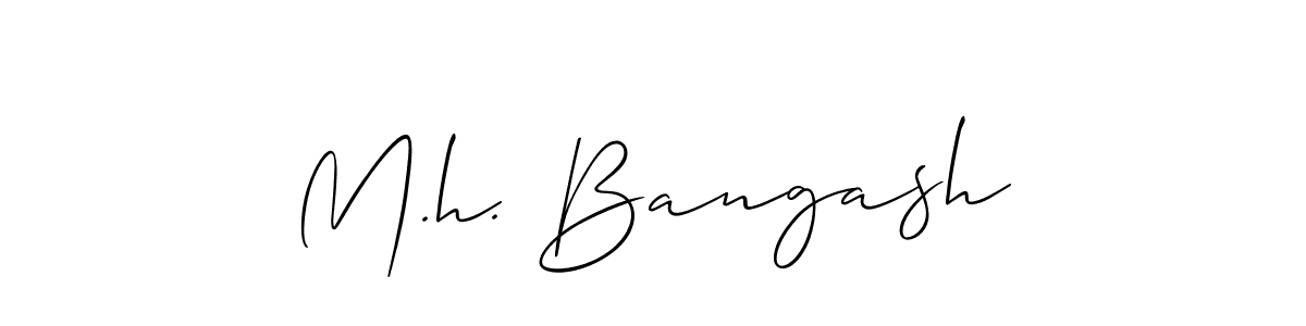 You should practise on your own different ways (Allison_Script) to write your name (M.h. Bangash) in signature. don't let someone else do it for you. M.h. Bangash signature style 2 images and pictures png