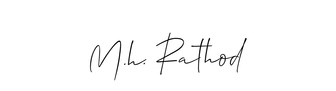 Make a beautiful signature design for name M.h. Rathod. With this signature (Allison_Script) style, you can create a handwritten signature for free. M.h. Rathod signature style 2 images and pictures png