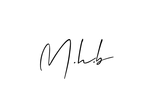 Create a beautiful signature design for name M.h.b. With this signature (Allison_Script) fonts, you can make a handwritten signature for free. M.h.b signature style 2 images and pictures png