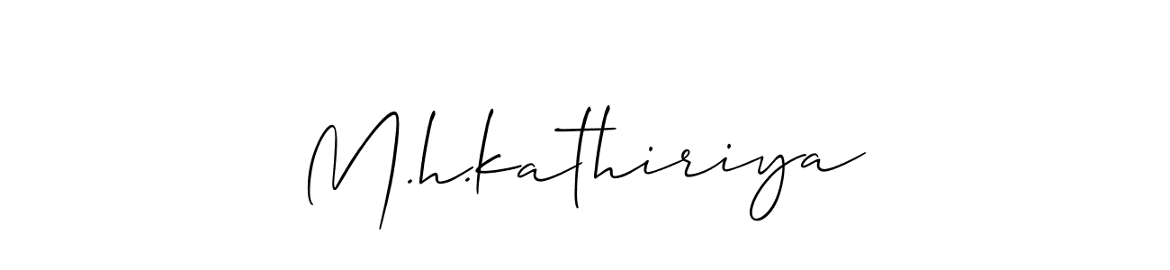 Create a beautiful signature design for name M.h.kathiriya. With this signature (Allison_Script) fonts, you can make a handwritten signature for free. M.h.kathiriya signature style 2 images and pictures png