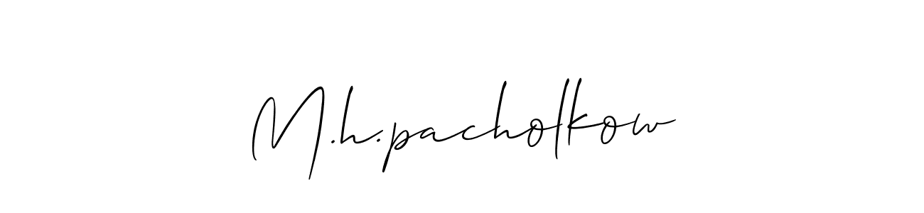 Check out images of Autograph of M.h.pacholkow name. Actor M.h.pacholkow Signature Style. Allison_Script is a professional sign style online. M.h.pacholkow signature style 2 images and pictures png