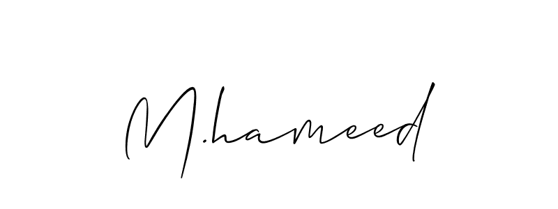 Make a beautiful signature design for name M.hameed. With this signature (Allison_Script) style, you can create a handwritten signature for free. M.hameed signature style 2 images and pictures png