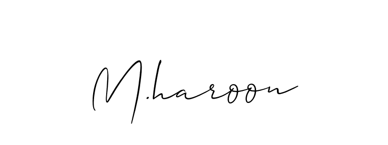 Make a short M.haroon signature style. Manage your documents anywhere anytime using Allison_Script. Create and add eSignatures, submit forms, share and send files easily. M.haroon signature style 2 images and pictures png